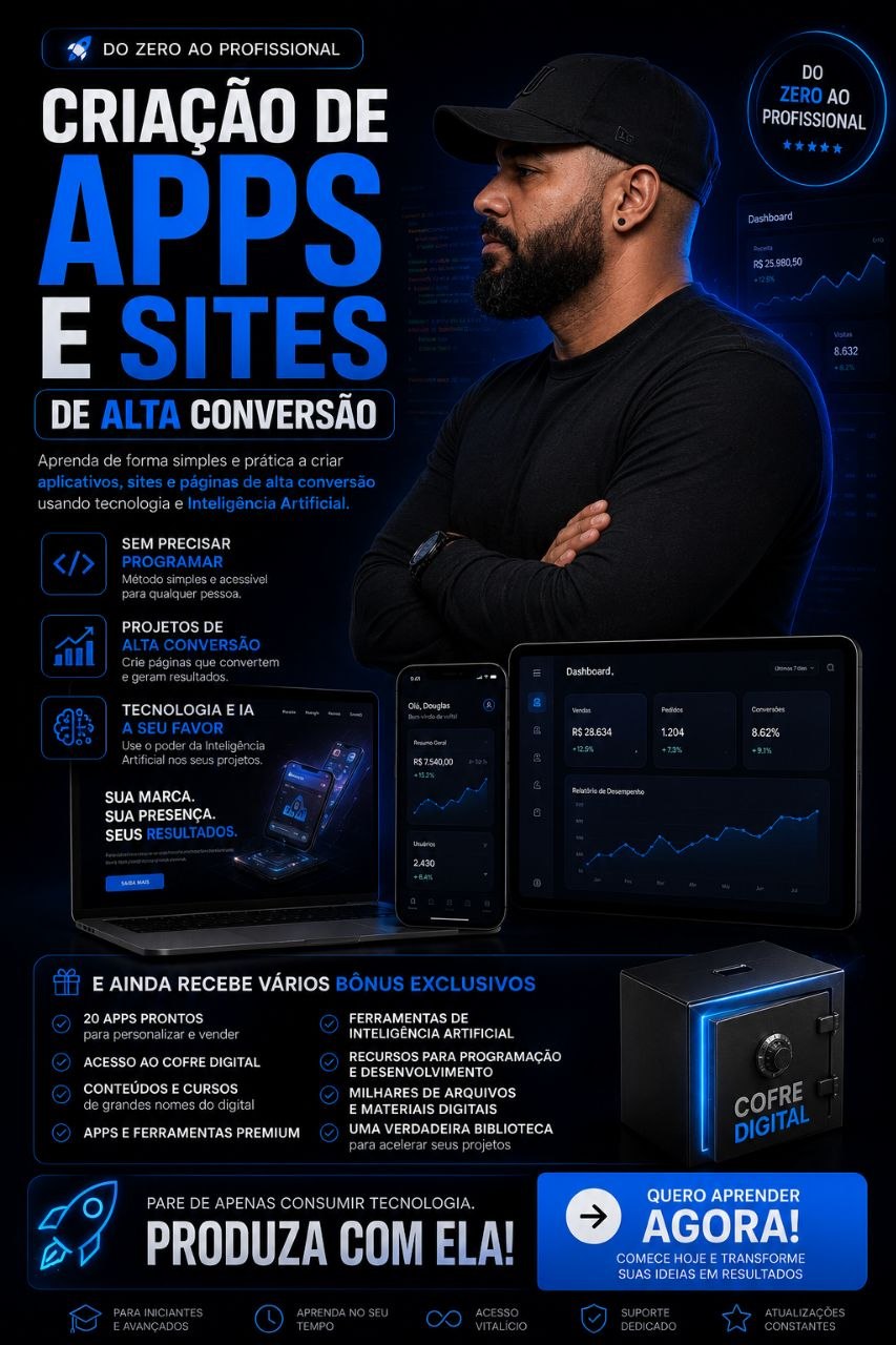 Instrutor do curso Criação de Apps e Sites de Alta Conversão
